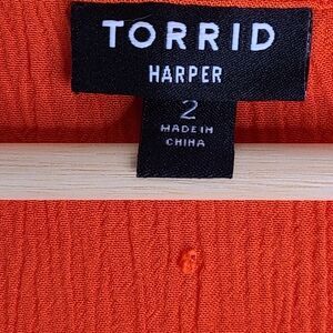 Torrid Harper Bright Orange Top NWOT